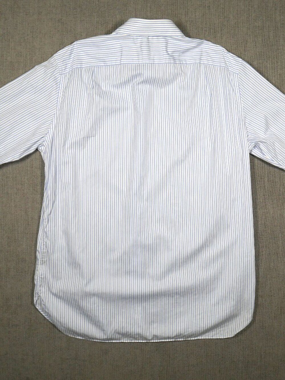 Ermengildo Zegna Mens Cotton Blue striped Dress Shirt 43/17 R - Picture 4 of 9